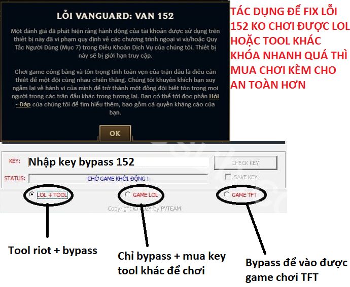 Huong dan su dung vanguard bypass tool LOL